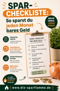 Spar-Checkliste nutzen und Geld sparen